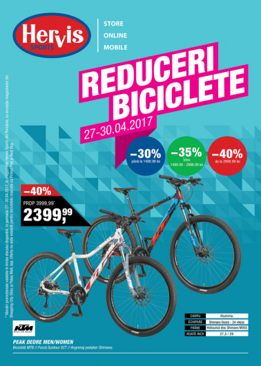 Catalog HERVIS SPORT – Reduceri Biciclete! 27 Aprilie 2017 – 30 Aprilie 2017